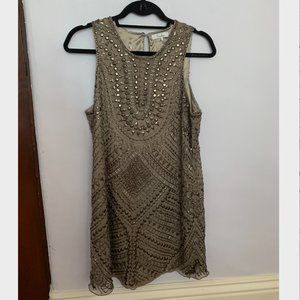 Gold Beaded Parker Shift Dress
